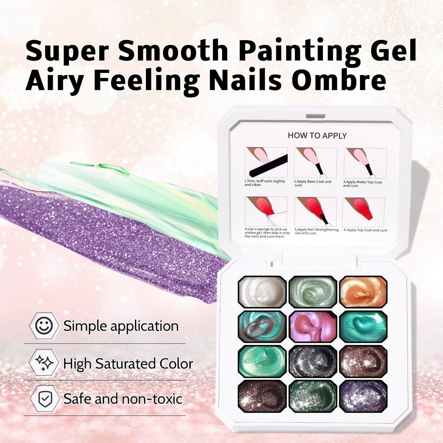 Ombre Gel Palette - 12 Colors NailSala