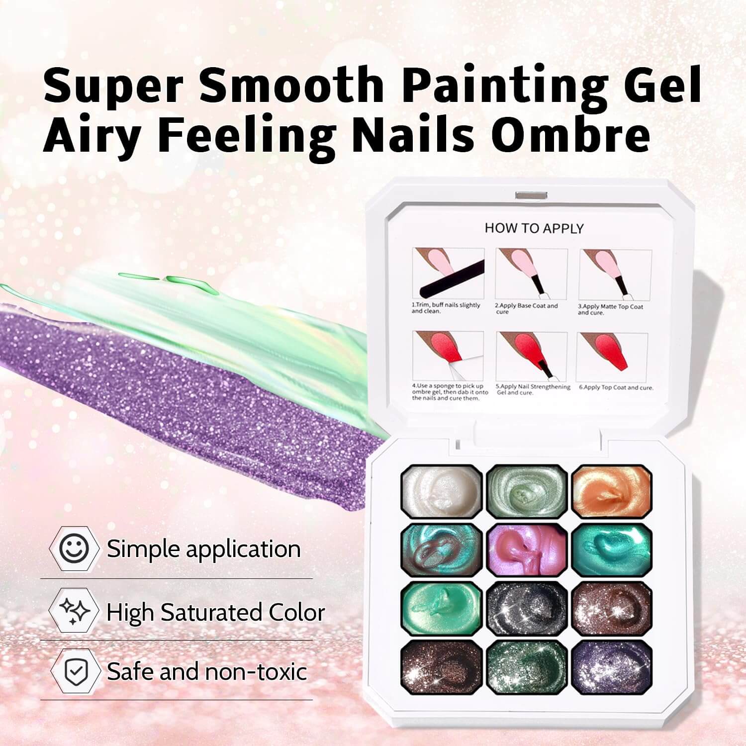 Ombre Gel Palette - 12 Colors NailSala