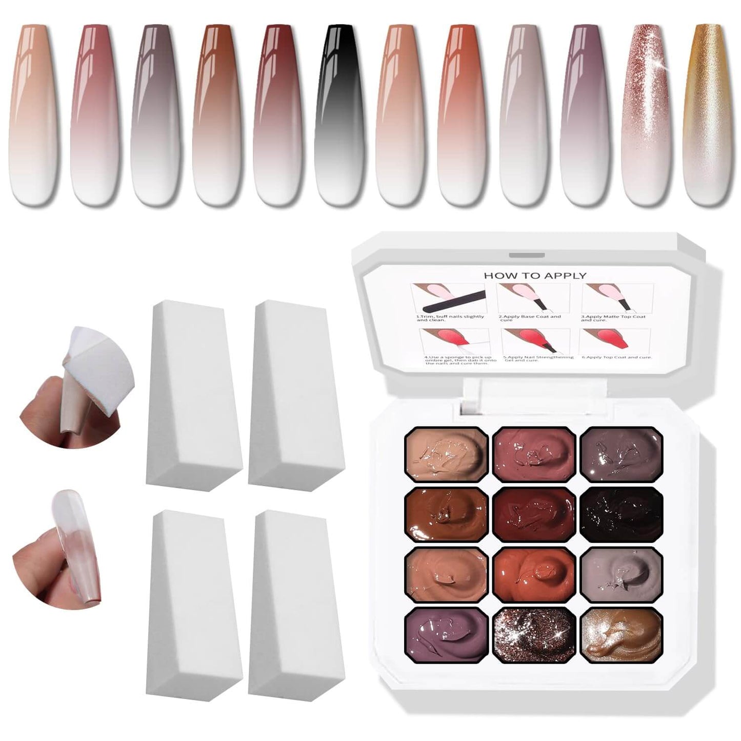 Ombre Gel Palette - 12 Colors NailSala
