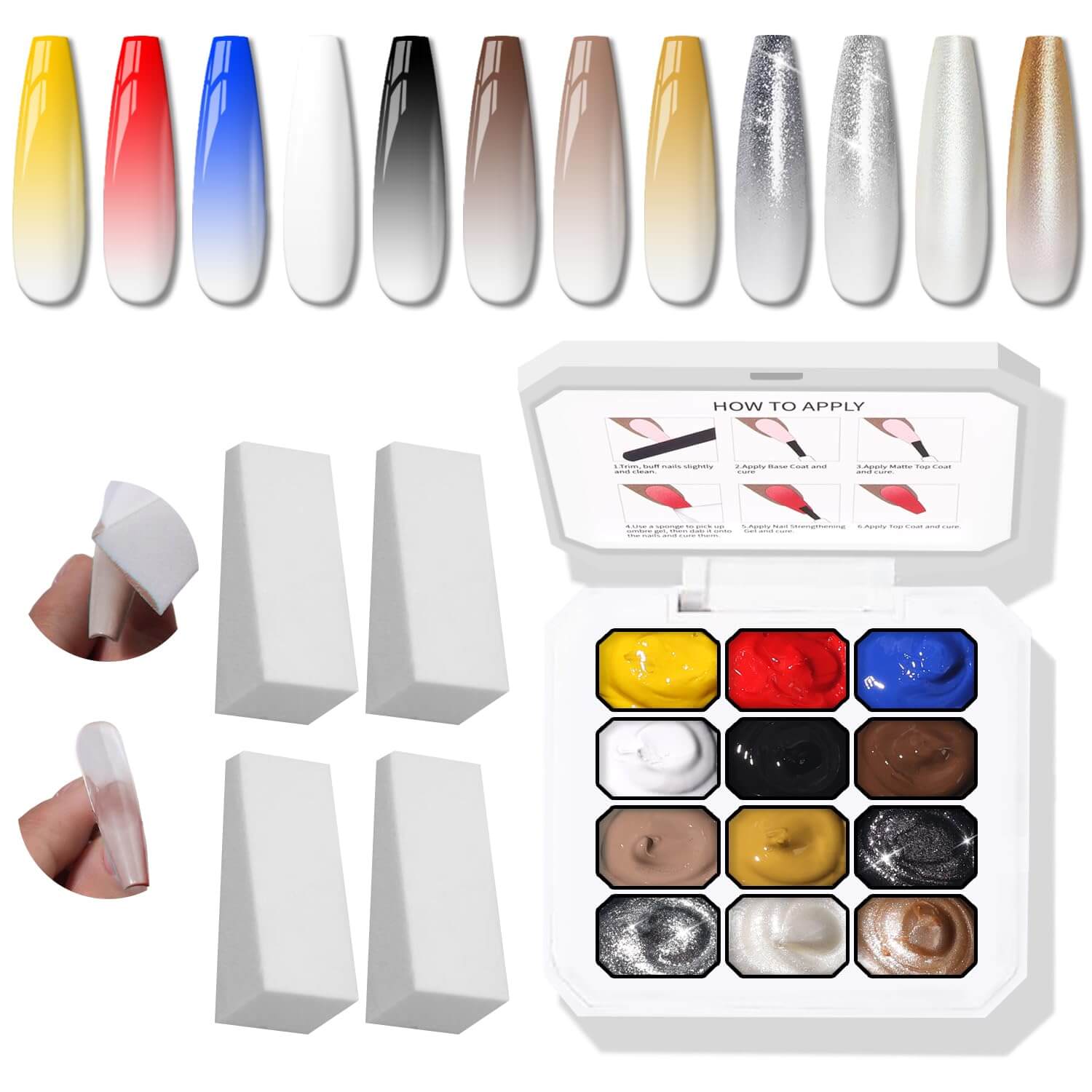 Ombre Gel Palette - 12 Colors NailSala