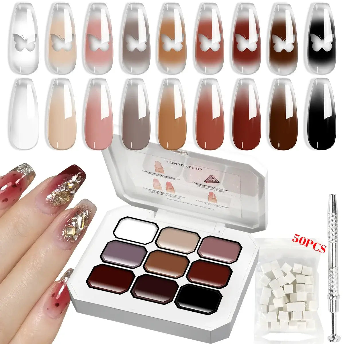 Ombre Gel Palette - 9 Colors NailSala