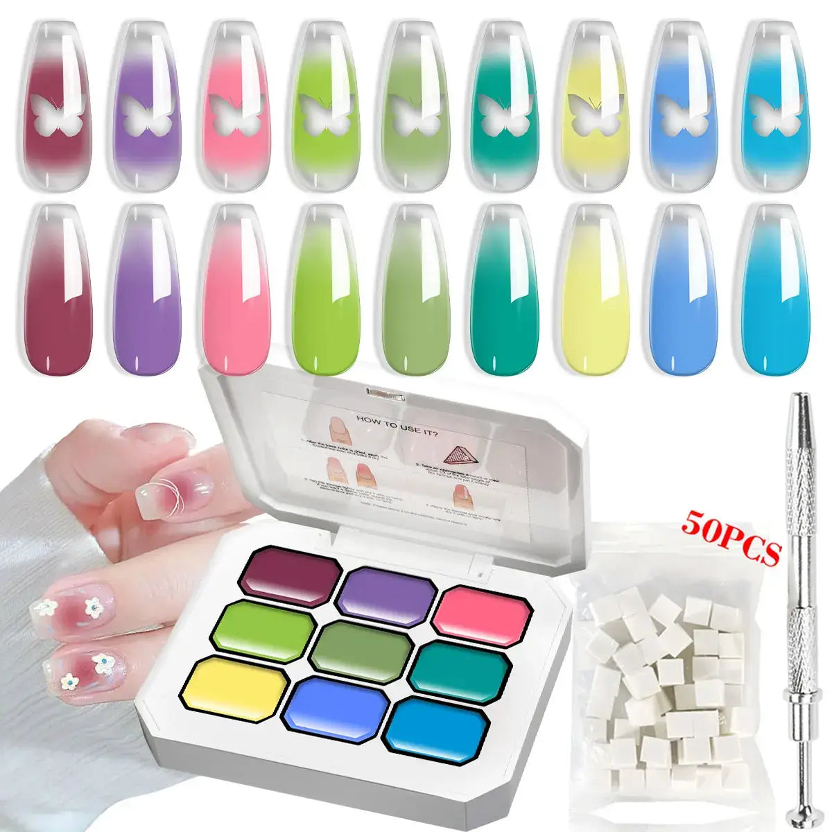 Ombre Gel Palette - 9 Colors NailSala