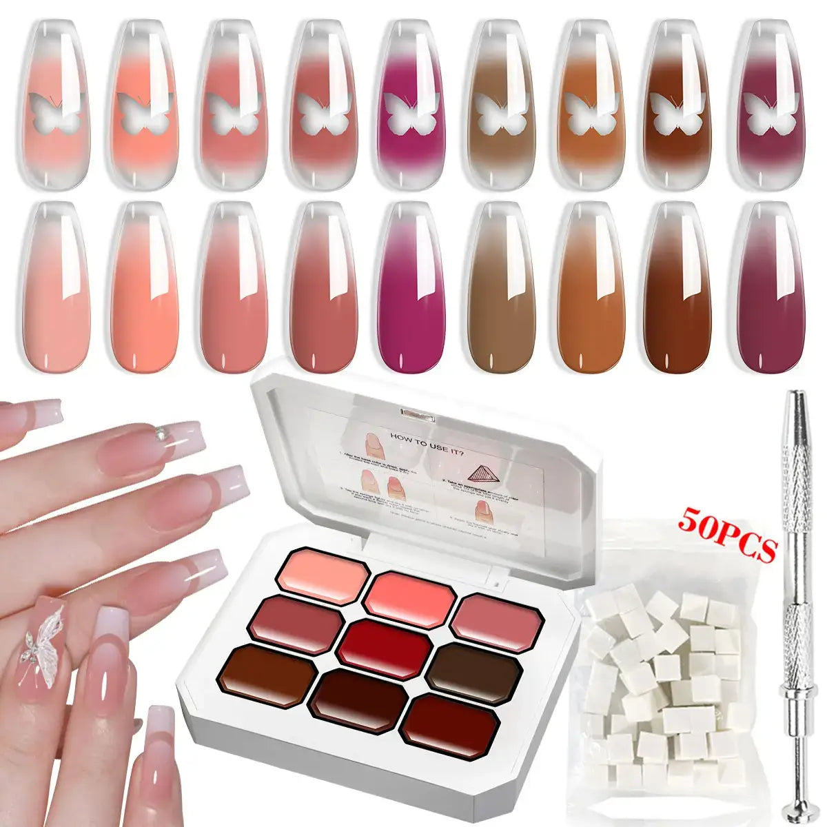 Ombre Gel Palette - 9 Colors NailSala