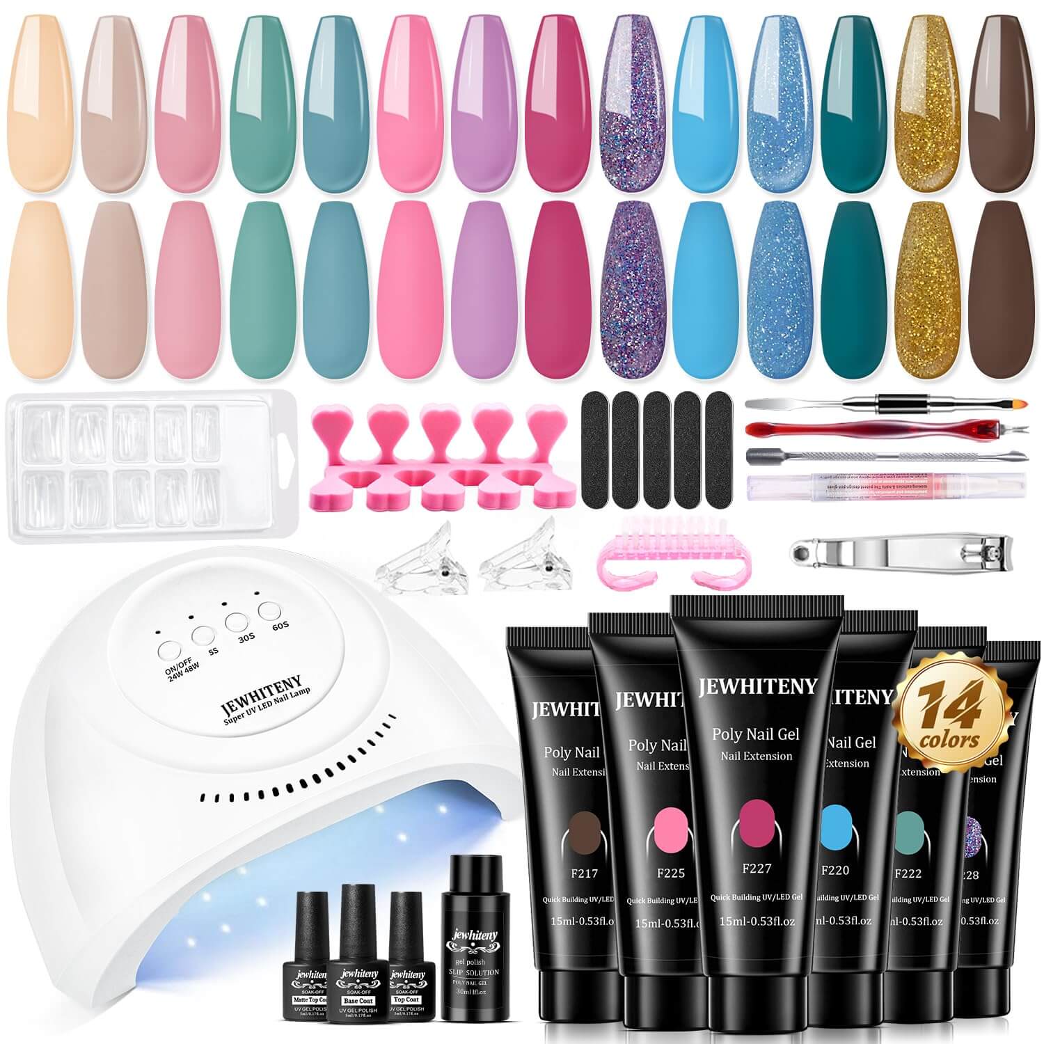 Poly Gel Nail Extension Kit 14 Colors NailSala