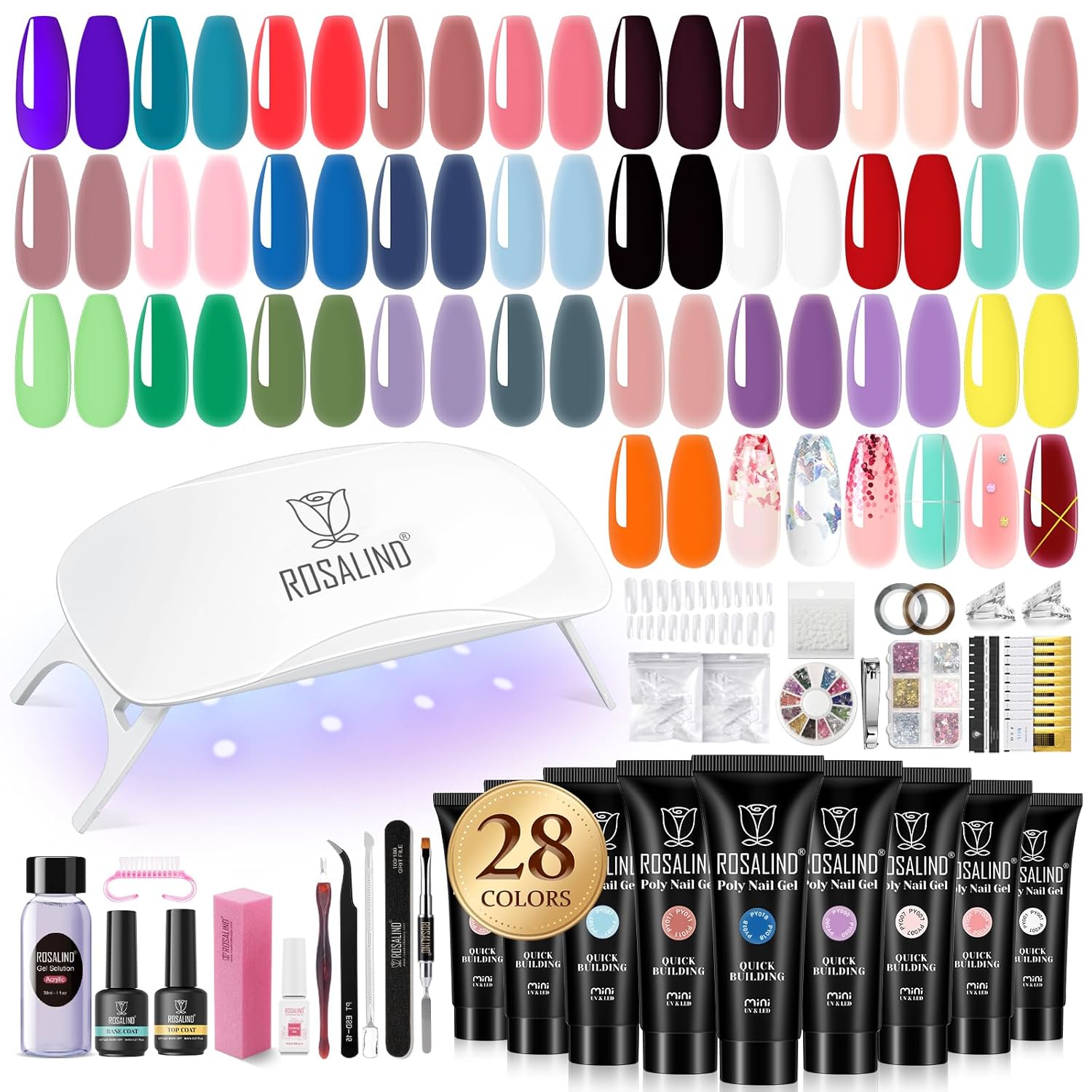 Poly Gel Nail Extension Kit - 20 Vibrant Colors - LooksCulture