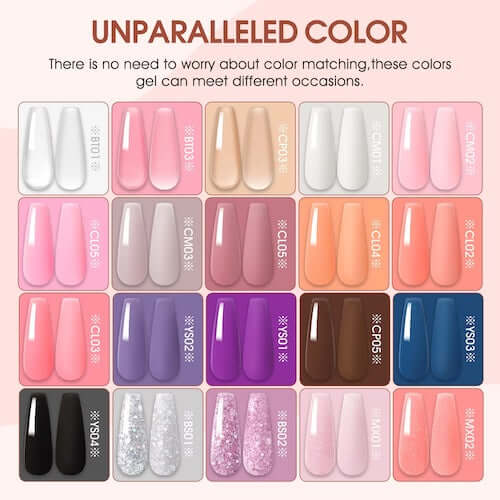 Poly Gel Nail Extension Kit - 20 Vibrant Colors - LooksCulture