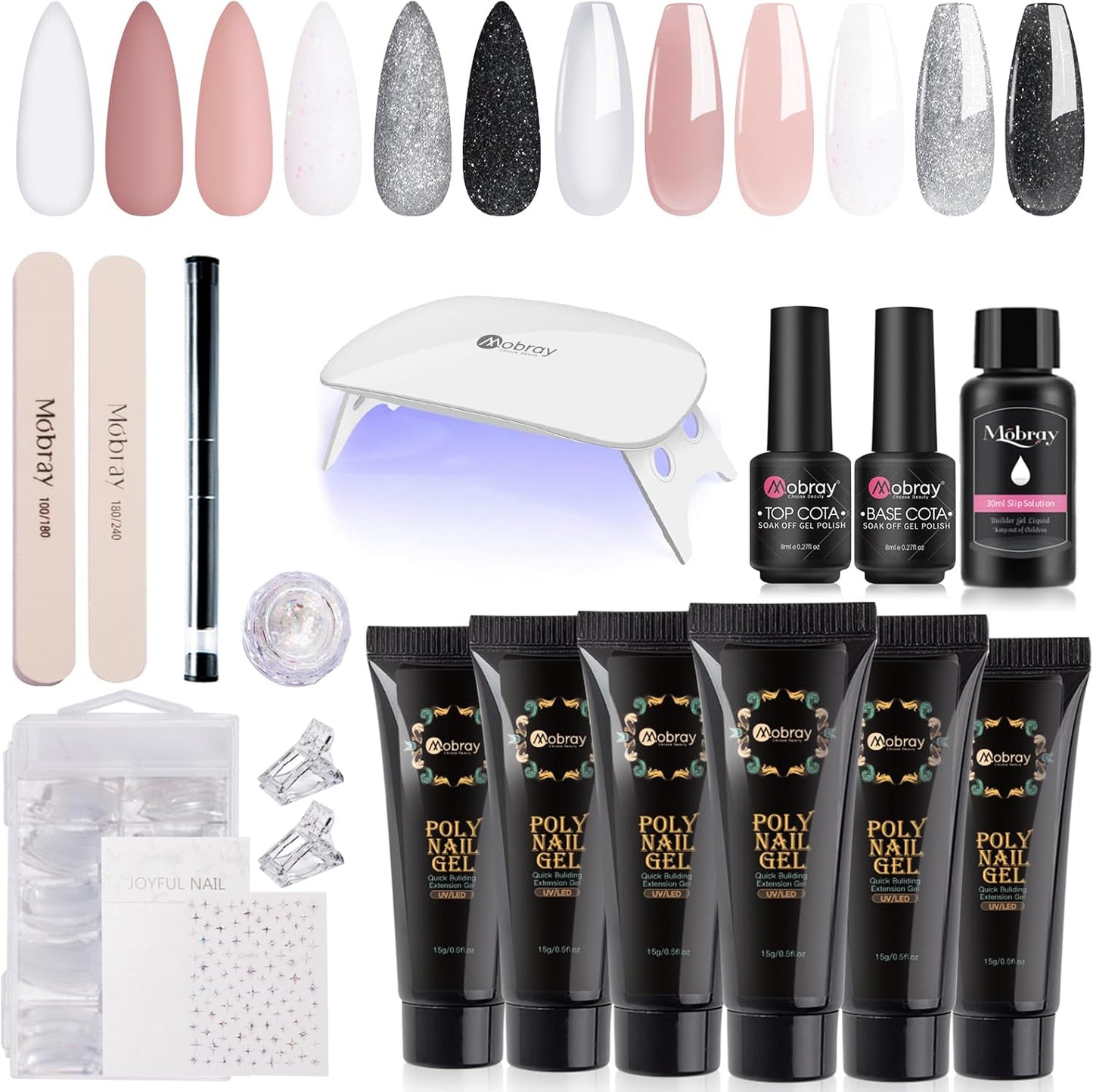 Poly Gel Nail Extension Kit - Winter Collection, 6 Colors - NailSala