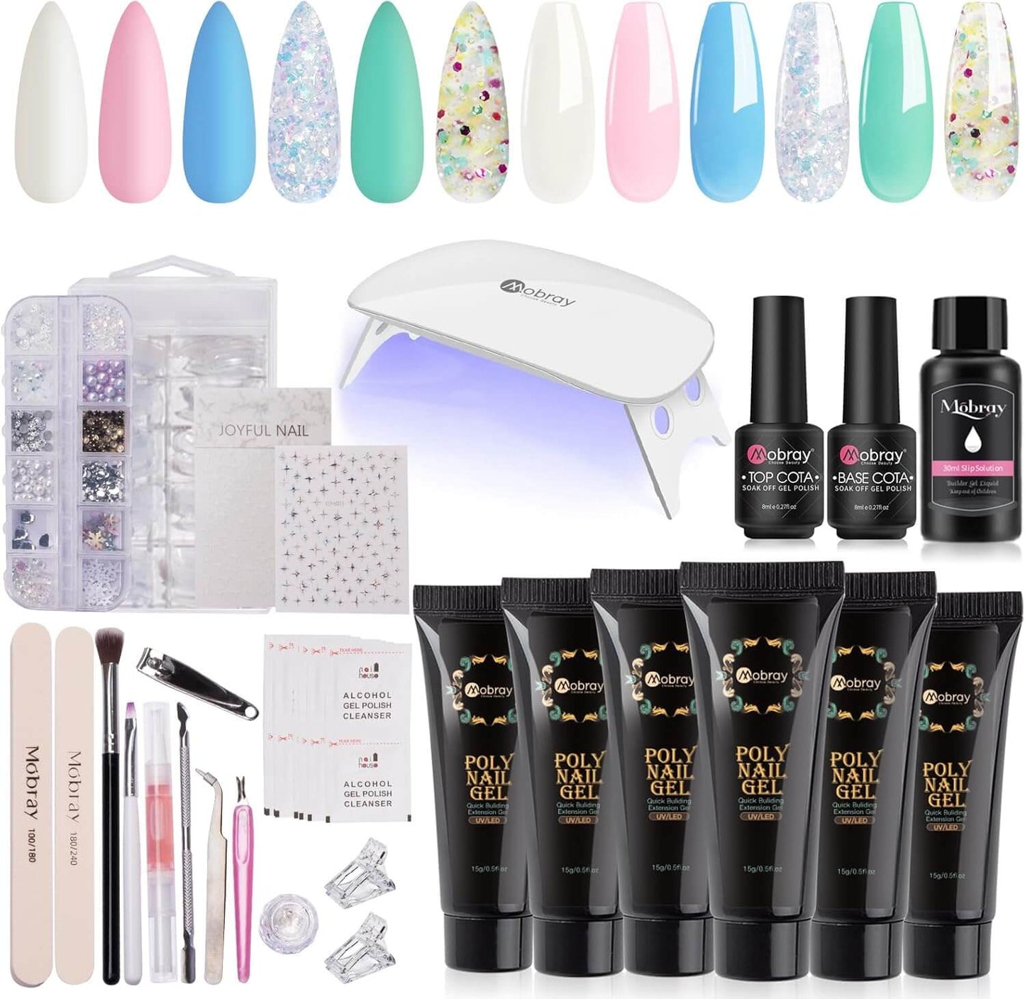 Poly Gel Nail Extension Kit - Winter Collection, 6 Colors - NailSala