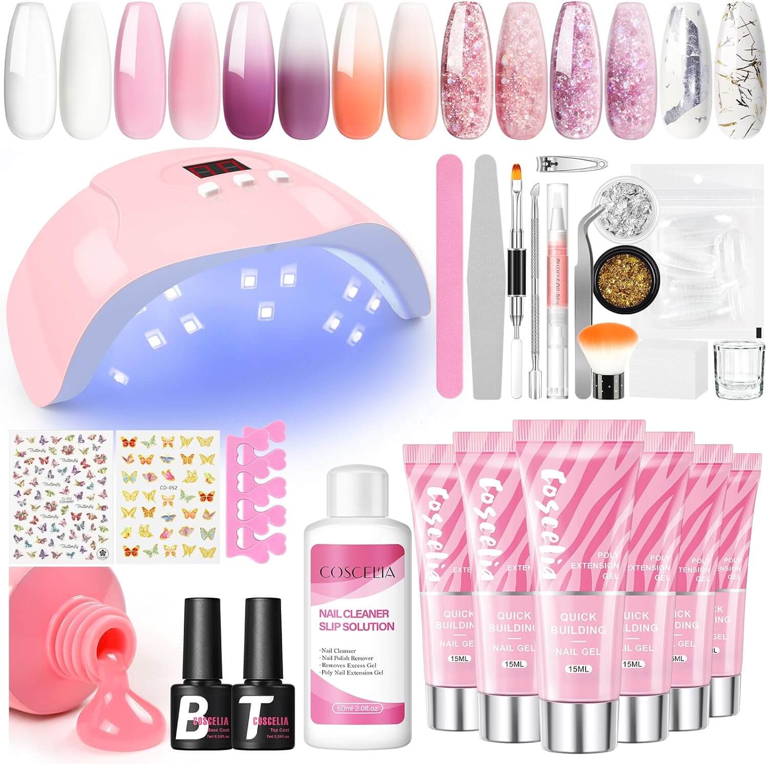 Poly Gel Nail Extension Kit - Winter Collection, 6 Colors - NailSala