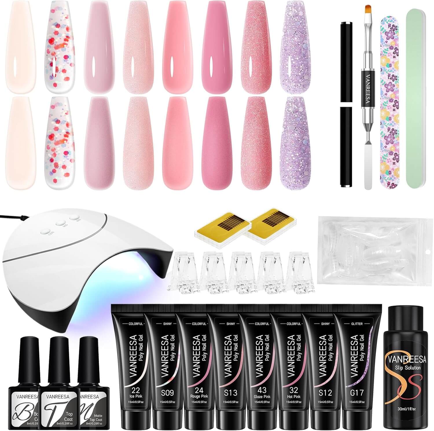 Poly Nail Gel Kit - 8 Vibrant Colors - UK - NailSala