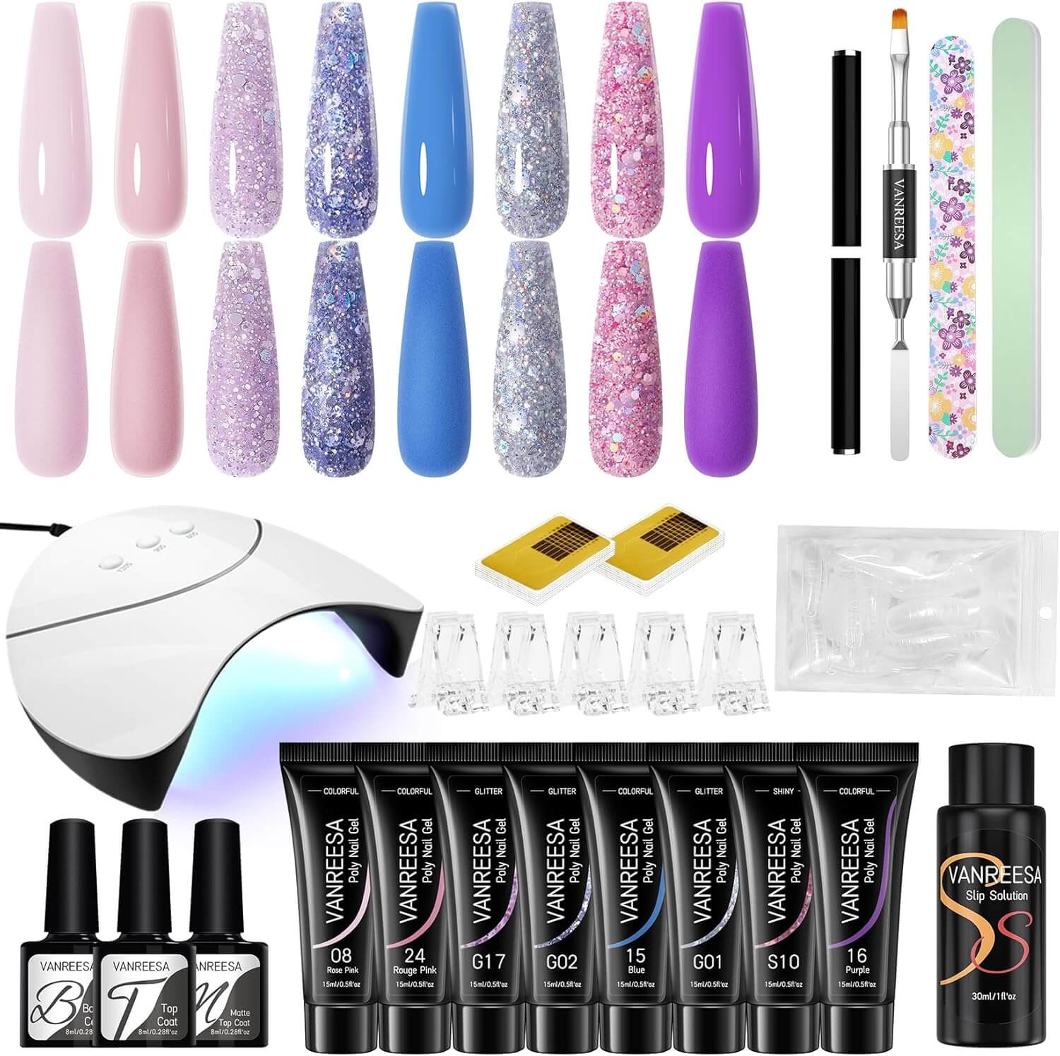 Poly Nail Gel Kit - 8 Vibrant Colors - UK - NailSala