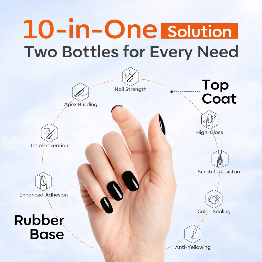 Rubber Base & Top Coat - 2Pcs NailSala