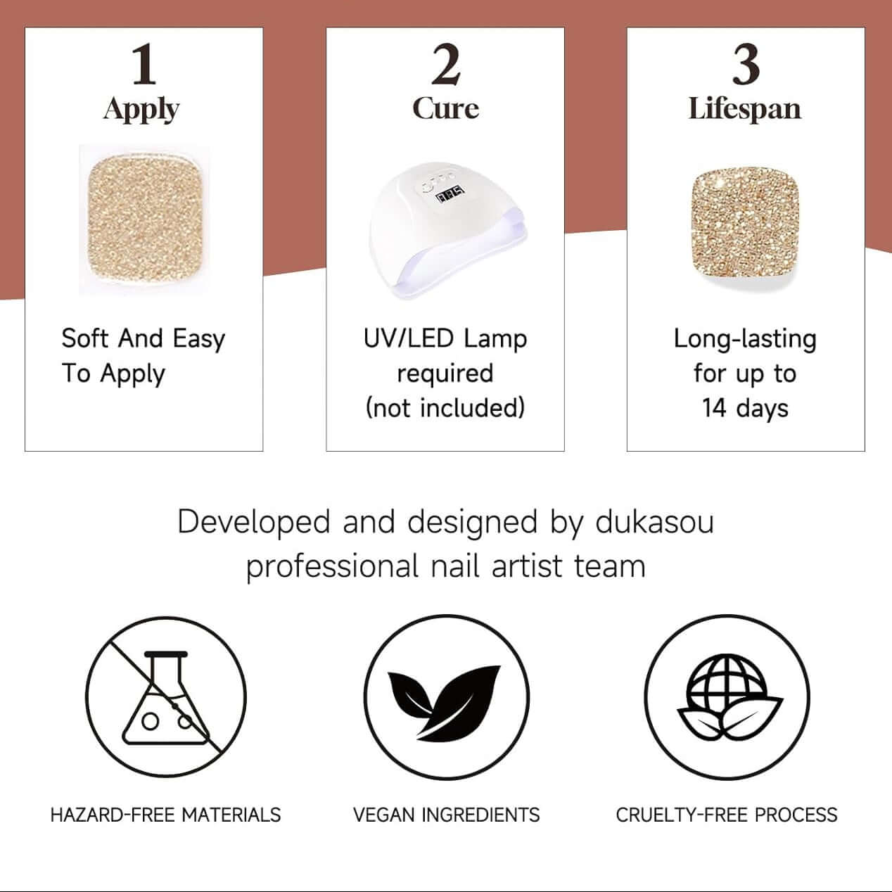 Semi Cured Gel Nail Strips 34 Pcs Glitter Collection NailSala