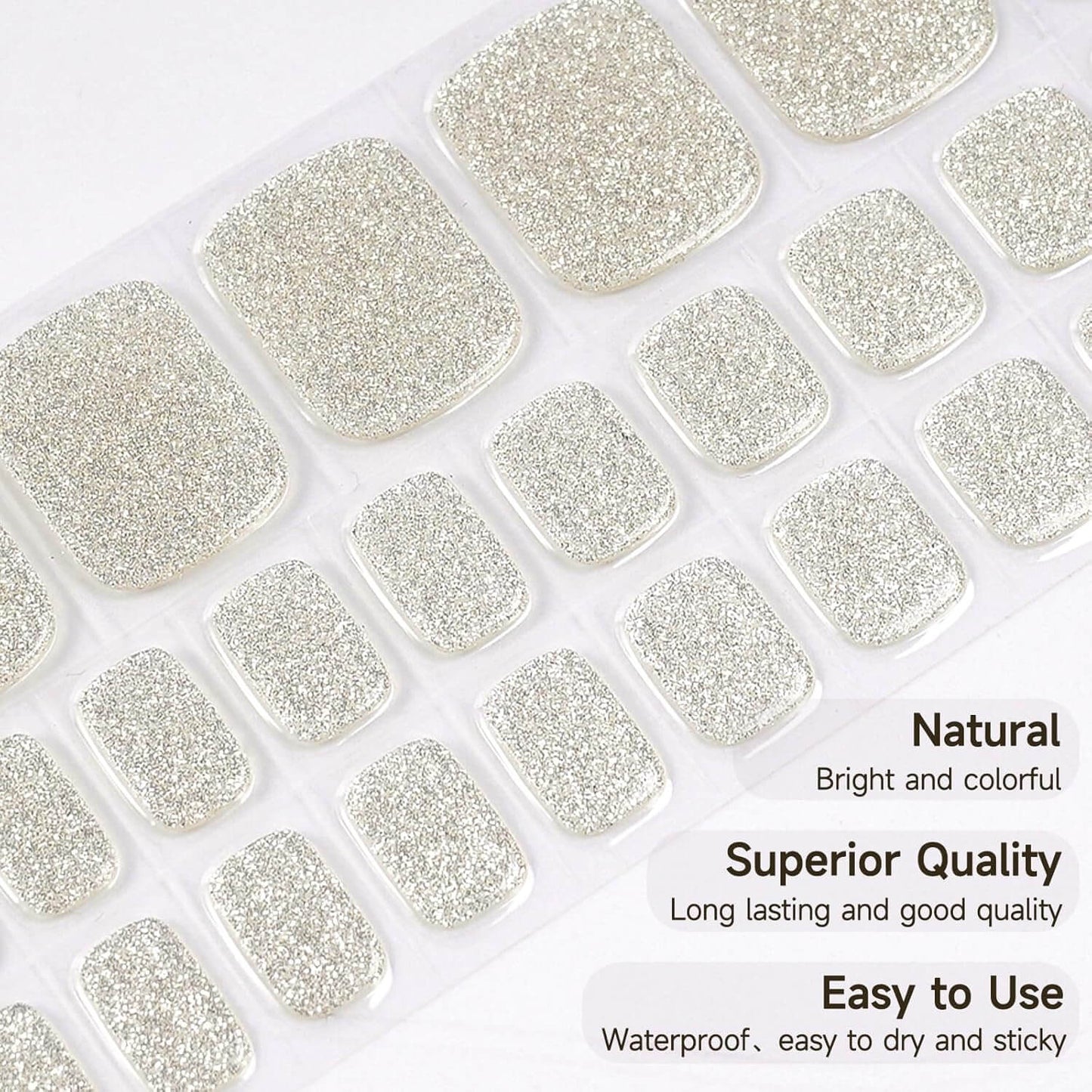 Semi Cured Gel Nail Strips 34 Pcs Glitter Collection NailSala