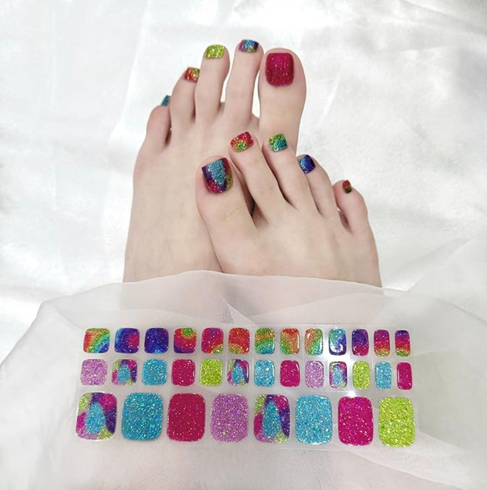 Semi Cured Gel Nail Strips 34 Pcs Glitter Collection