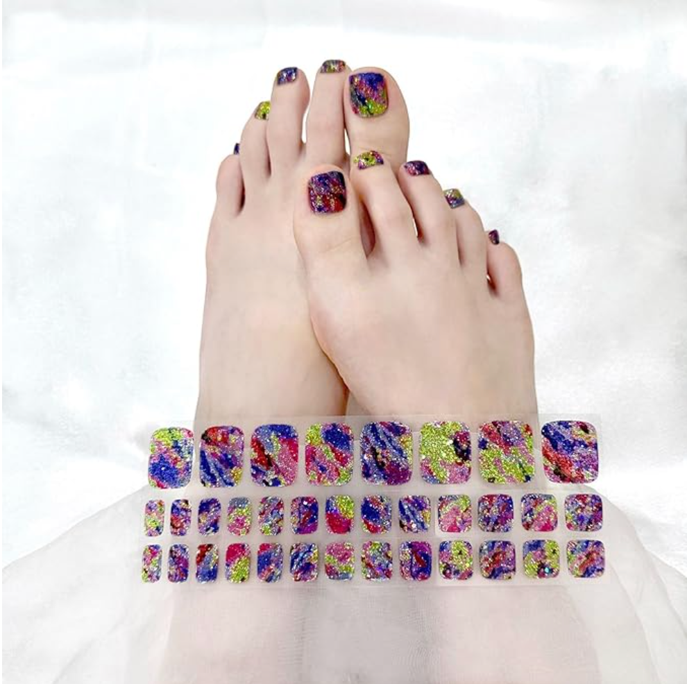 Semi Cured Gel Nail Strips 34 Pcs Glitter Collection
