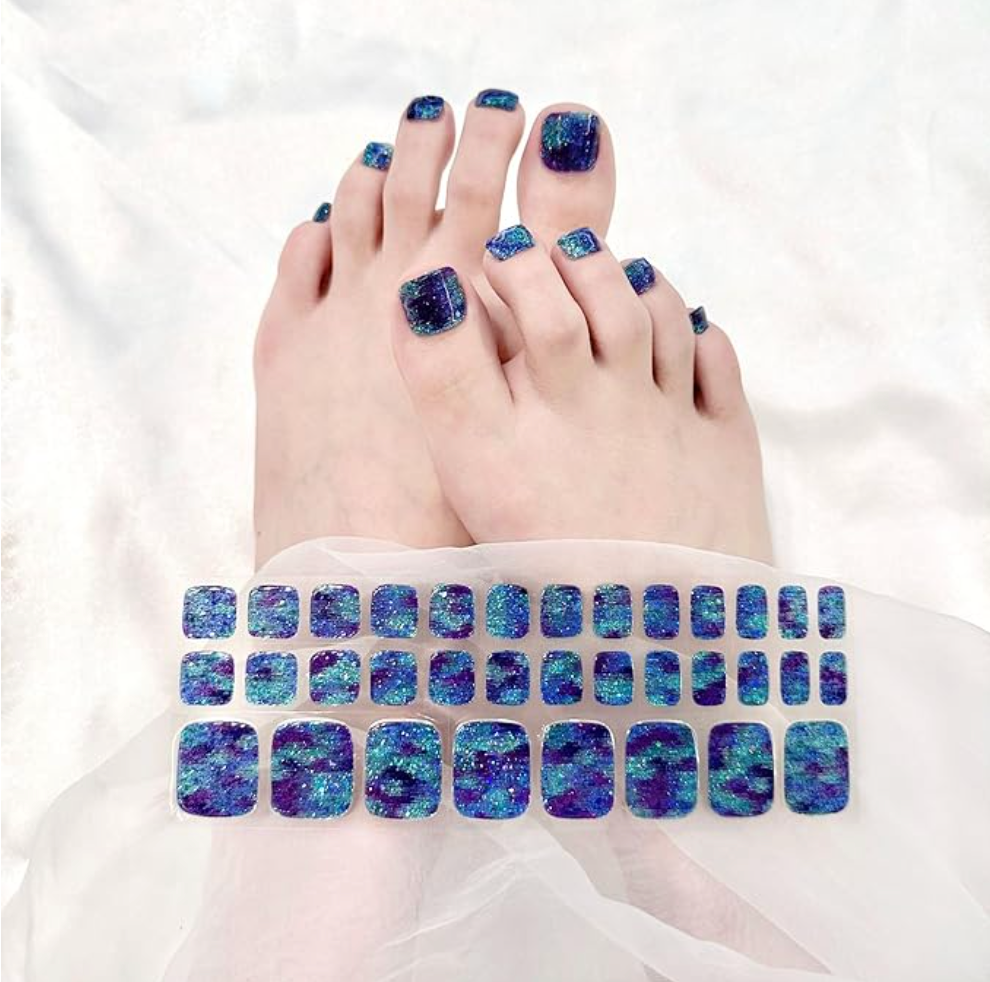 Semi Cured Gel Nail Strips 34 Pcs Glitter Collection