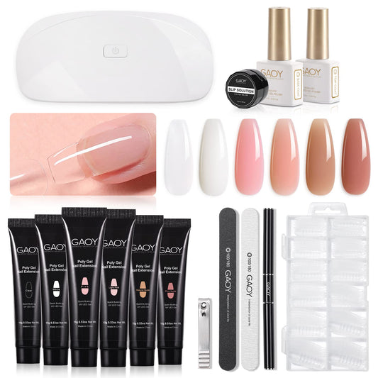 Poly Gel Nail Extension Kit - 6 Colours - Exclusive Offer
