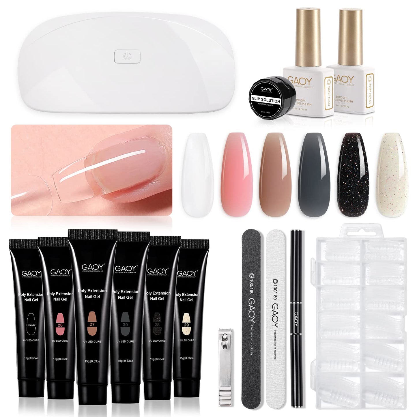 Poly Gel Nail Extension Kit - 6 Colours - Exclusive Offer