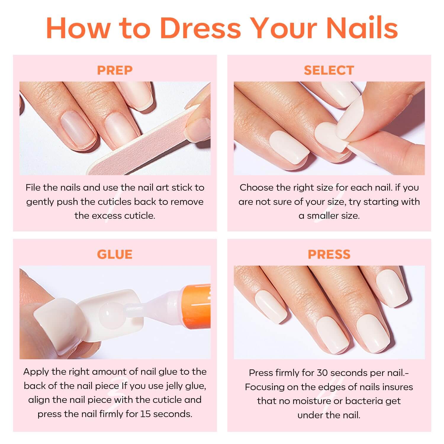 Short Square Press on Nails/24Pcs NailSala