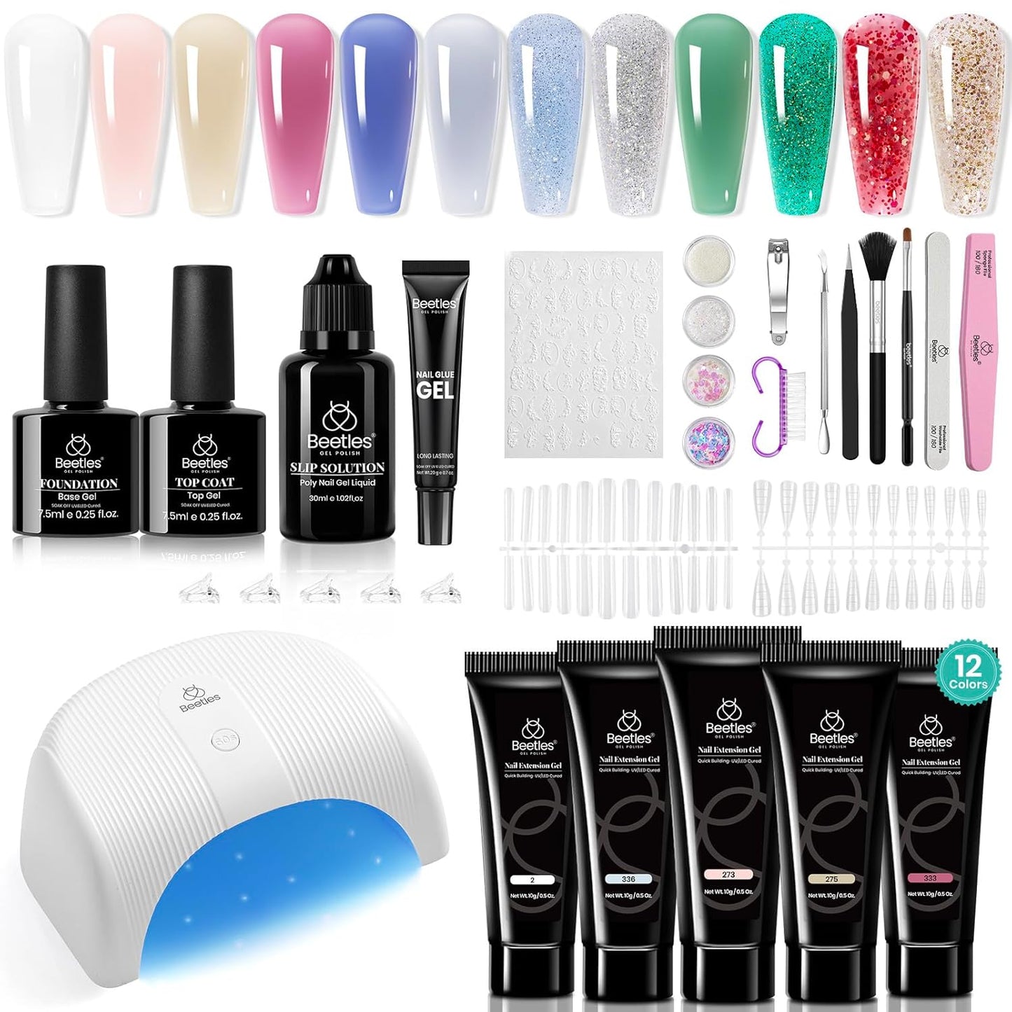 Poly Gel Nail Extension Kit - 12 Colors - Limited Quantity