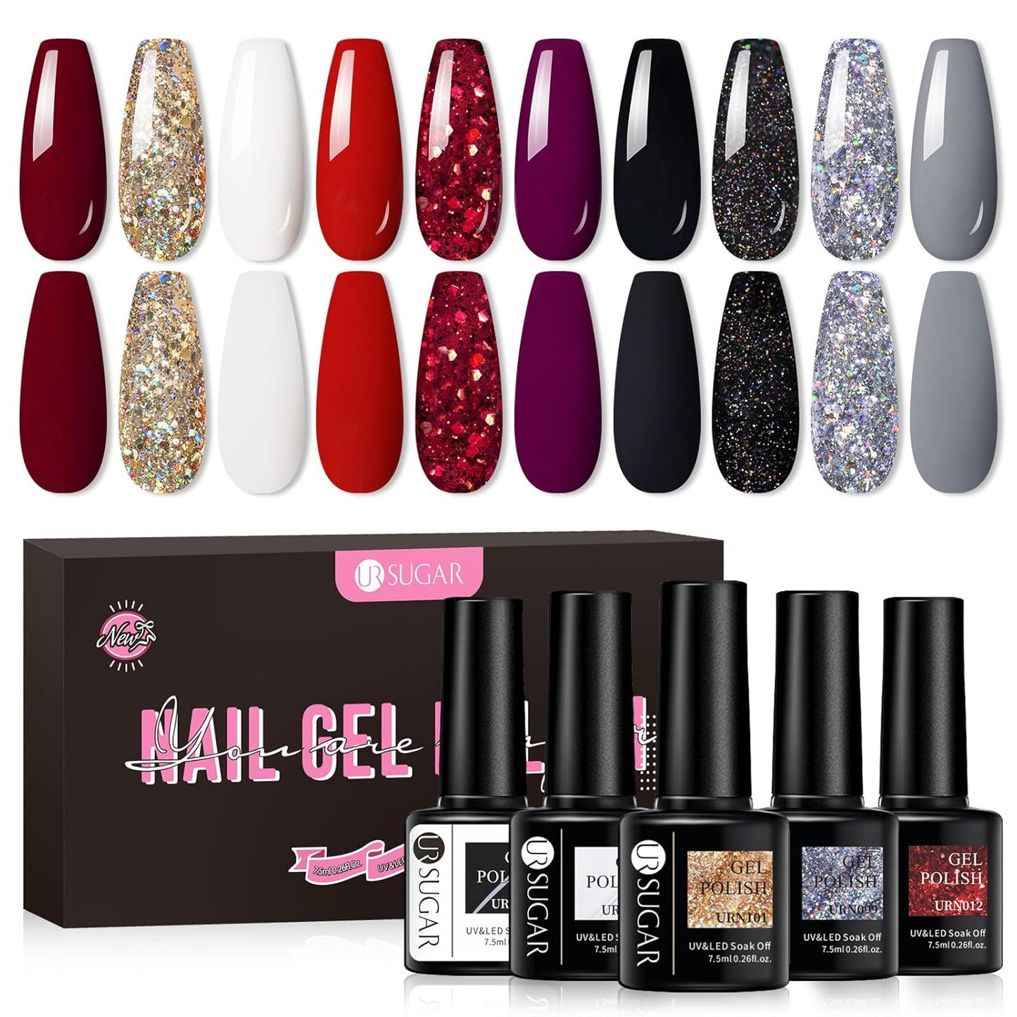 Glitter Gel Polish - 6/12 Colours - Winter Collection