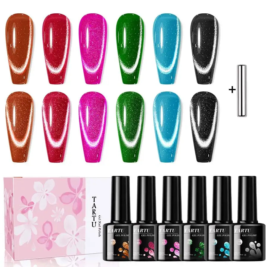 Cat Eye Gel Polish - 6 Colours - Global NailSala
